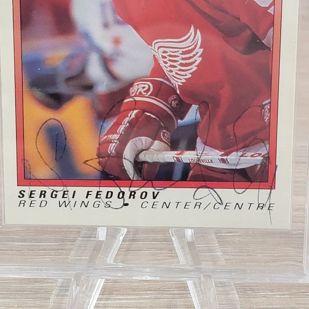 Sergei Fedorov Autographed 1989 90 O Pee Chee Premier Detroit Red Wings Rookie